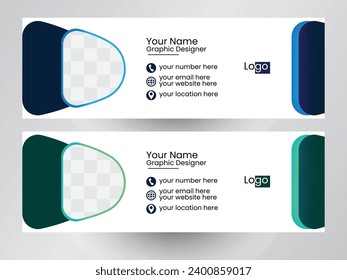 Diseño simple de firma de correo electrónico, diseño de plantilla para firma de correo electrónico