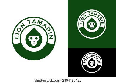 Simple Emblem Badge Lion Tamarin Head Logo Design Branding Template