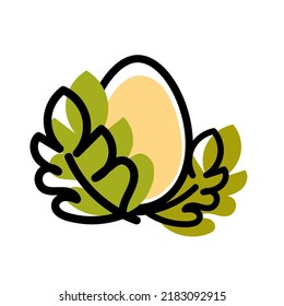 Simple emblem eco chicken egg, organic product