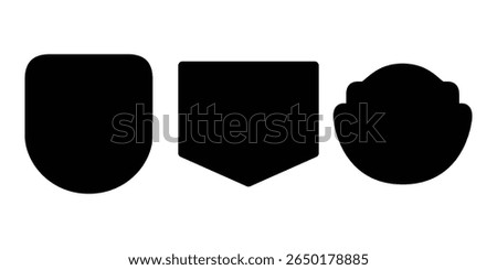 Simple Emblem Shapes, Vector Shield Label Silhouettes