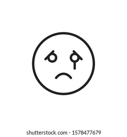Simple emoji line icon. Stroke pictogram. Vector illustration isolated on a white background. Premium quality symbol. Vector sign for mobile app and web sites.