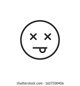 Simple emoji line icon. Stroke pictogram. Vector illustration isolated on a white background. Premium quality symbol. Vector sign for mobile app and web sites.