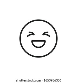 Simple emoji line icon. Stroke pictogram. Vector illustration isolated on a white background. Premium quality symbol. Vector sign for mobile app and web sites.