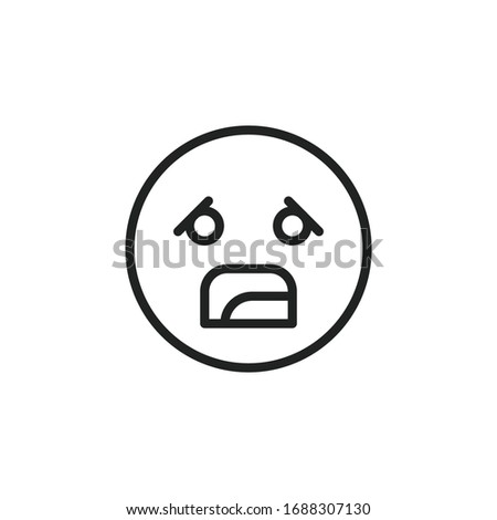 Simple emoji line icon. Stroke pictogram. Vector illustration isolated on a white background. Premium quality symbol. Vector sign for mobile app and web sites.