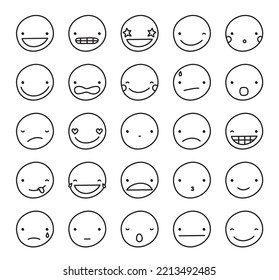 Simple emoji vector illustration set