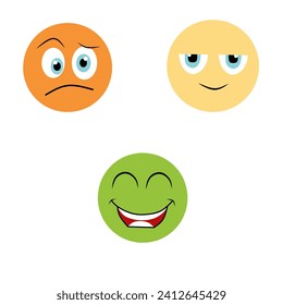 simple emoji vector,funny and cute emoji 