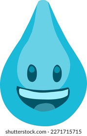 Simple emoticon of blue water