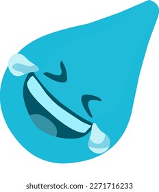 Simple emoticon of blue water