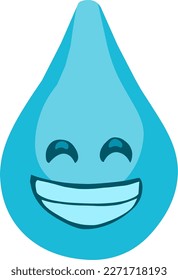 Simple emoticon of blue water