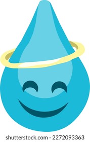 Simple emoticon of blue water