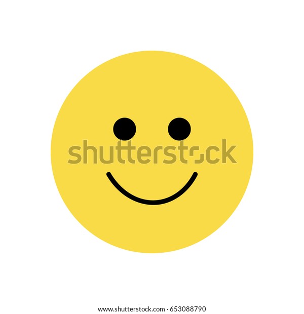 シンプルな絵文字のスマイルの顔 黒い目と口を持つ黄色い微笑の絵文字 ベクターイラスト描画 分離型アイコン のベクター画像素材 ロイヤリティフリー