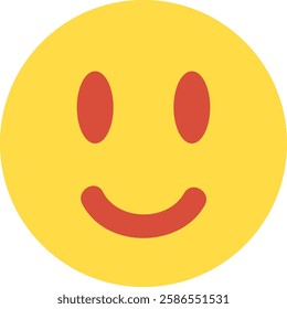 Simple emoticon smiling with closed eyes, expressing happiness, joy, and positive emotions, perfect for social media, communication, and conveying good vibes