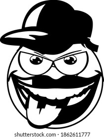 ilustración de diseño de vector emoticono simple.