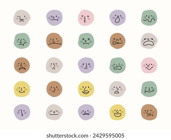 Simple Emotions Vector Illustration in Flat Style