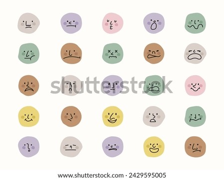 Simple Emotions Vector Illustration in Flat Style