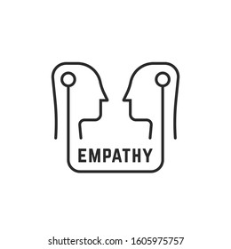 simple empathy icon with human heads. flat stroke minimal care logotype graphic lineart art design isolated on white background. concept of support therapy or psychoanalysis and sympathy for people