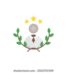 simple employee appreciation flat icon on isolated background
