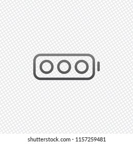 Simple empty battery, none level. On grid background