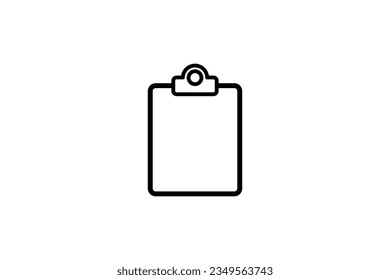 Simple empty clipboard icon vector black on white background.