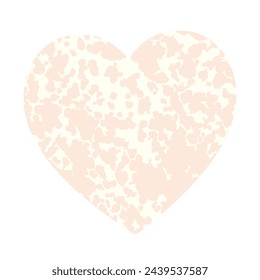 Simple empty heart with texture isolated on white background. Template for design. Vector illustration