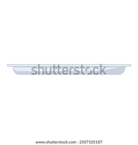 Simple, empty metal food tray is waiting to be used