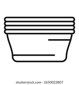 Recipiente de alimentos simples, vazio, de plástico redondo, com a tampa colocada, à espera de ser utilizado para armazenar restos de alimentos