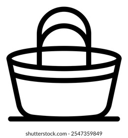 Simple, empty shopping basket with handle, awaiting groceries