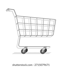 Una simple ilustración de Carrito de compras vacío para conceptos de compras minoristas y de comestibles