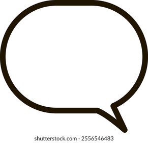 Simple, empty speech bubble featuring a thick black outline, symbolizing communication, dialogue, and the exchange of ideas or messages in various contexts