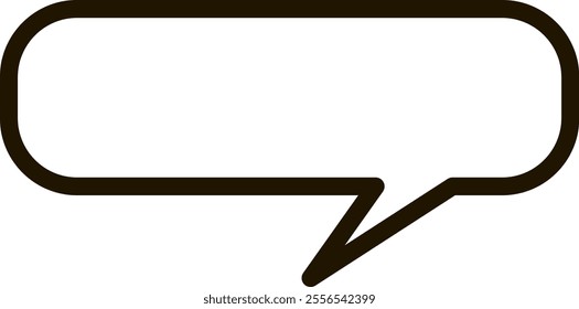 Simple, empty speech bubble with rounded corners and a pointed tail, ideal for representing communication, dialogue, or messages in various contexts