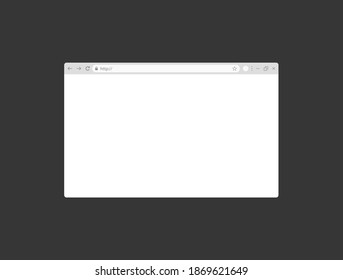 Simple empty white template for web browser. Blank mockup browser page for website. Search bar. Vector