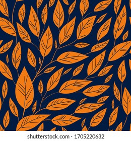 simple endless branches with leaves pattern