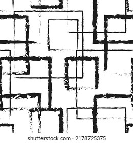 Simple endless geometric pattern. Black and white minimalist design. Seamless pattern ready to print on fabric, paper or for digital uses.