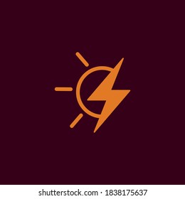 icono de energía simple. rayo y sol