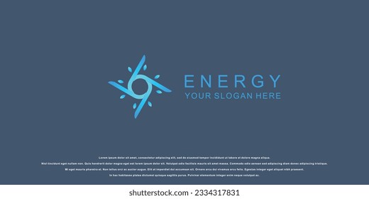 Diseño de logotipo de energía simple con estilo moderno| logotipo eléctrico| energía verde| vector premium