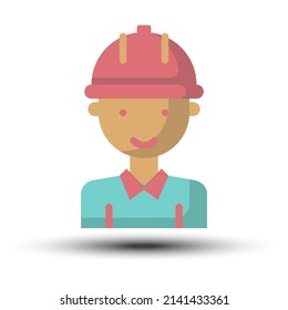 simple engineer flat icon, people and worker on the on the white background