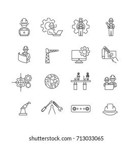 Simple engineer icons set,Vector