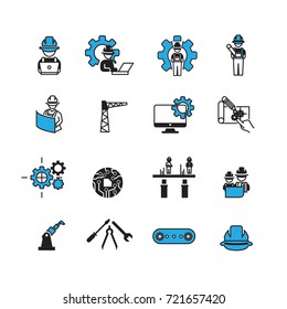 Simple engineer icons set,Vector