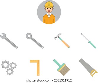Simple Enginer Tools Vector Icon For your Design and Website