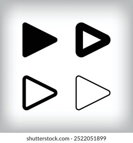 Simple engraving sign icon set. 4 Different thickness and play house designs. Watch and forward icon.