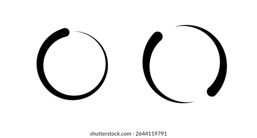 Simple Enso circle icon symbolizing Zen, minimalism, and balance. Perfect for spiritual, art, and harmony concepts.