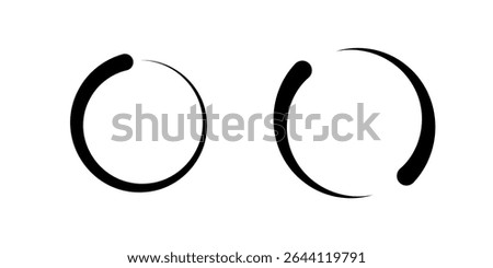 Simple Enso circle icon symbolizing Zen, minimalism, and balance. Perfect for spiritual, art, and harmony concepts.