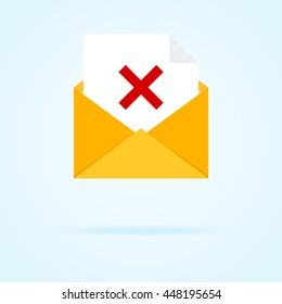 Simple envelope icon and letter with x.
