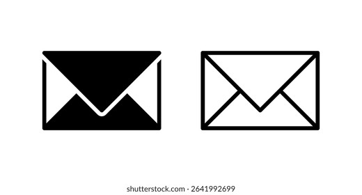 Simple envelope icon set for mail, messaging, and communication design