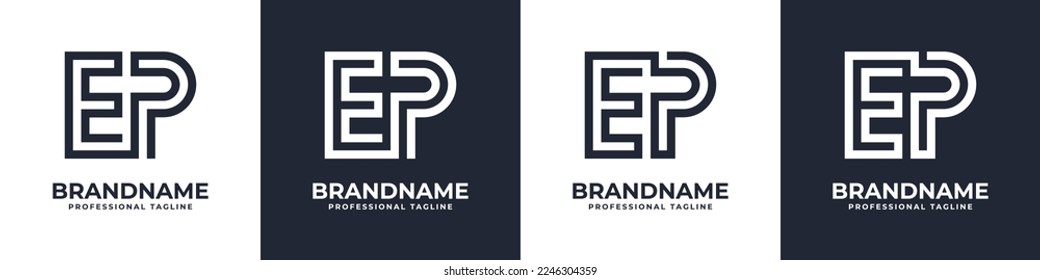 Simple EP Monogram Logo, suitable for any business with EP or PE initial.