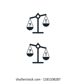Simple Equal balance Scale Icon Vector Logo Template