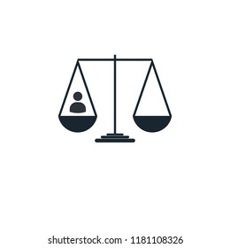Simple Equal balance Scale Icon Vector Logo Template