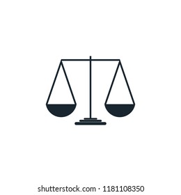 Simple Equal balance Scale Icon Vector Logo Template