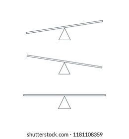 Simple Equal balance Scale Icon Vector Logo Template