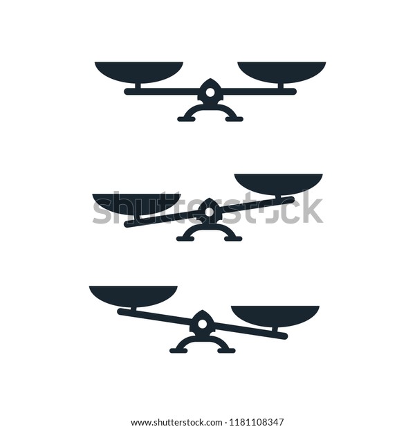 Simple Equal Balance Scale Icon Vector Stock Vector (Royalty Free ...